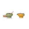 Edție de Lux: Pachet Oliviere din Ceramică Lucrate Manual:  Fleur de Sel - (sare de masă neprocesată 30g) & Oregano (5g)